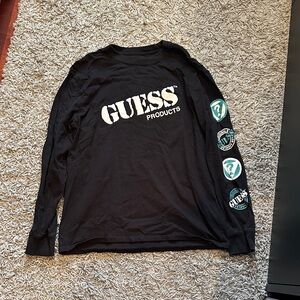 Guess Black Long Sleeve Graphic Tee